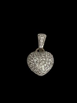 White gold diamond heart pendant #31468