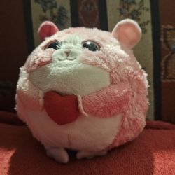 VALENTINES DAY TY BEANIE BALLZ  "ROSA" THE AMPSTER  5" STUFFED  PLUSH  ANIMAL TOY 