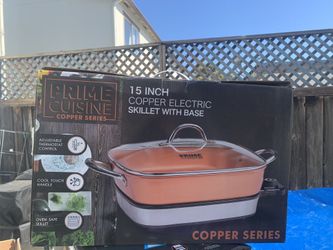 Prime Cuisine 15 Inch Copper Electric Skillet
