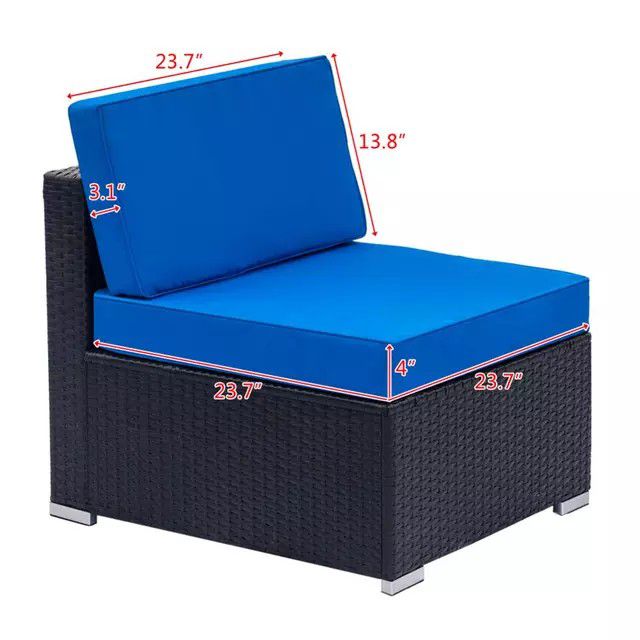 Blue Cushion Patio Sofa