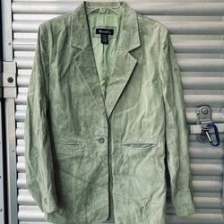 Leather Jacket/ Denim & Co Mint-ish Green Jacket