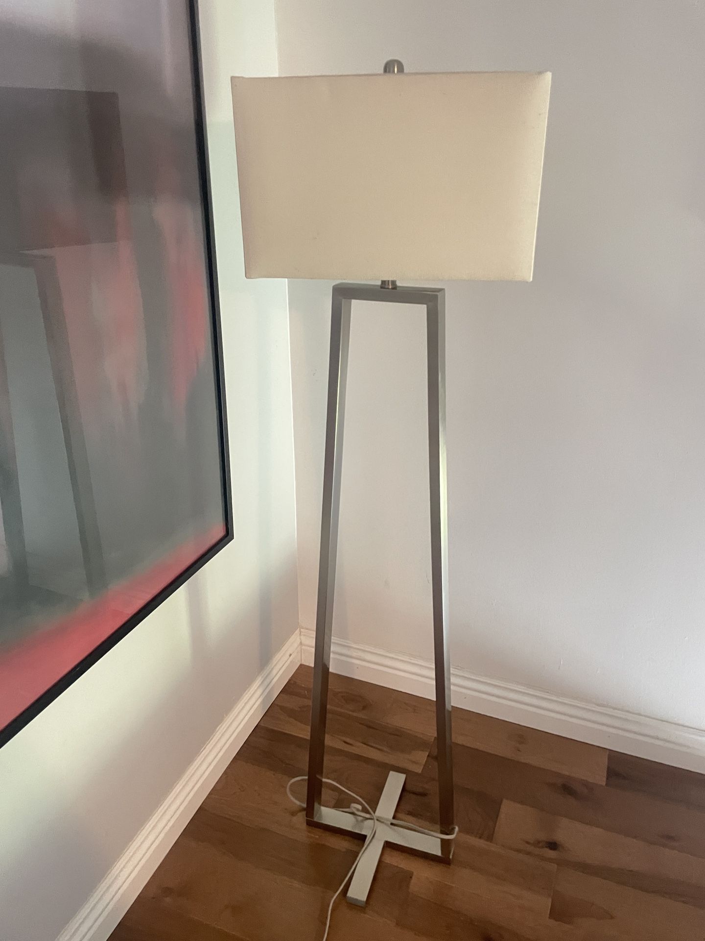 Lamp Rectangular Shade With Metal Base