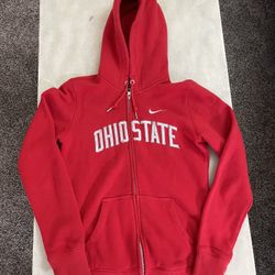 Womens Nike Ohio State OSU Buckeyes Full Zip Hoodie Hooded Sweatshirt Size Small