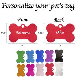 Custom engraved personalized pet tag ID dog cat name tags double side.