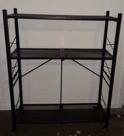 3 Tier Metal Mesh Rolling Utility Cart Shelf Rack ✅