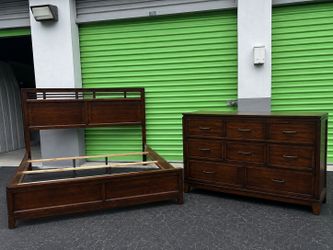 Two piece king size bedroom set.