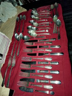 Late 1800's Silver Plated Flatware Set 