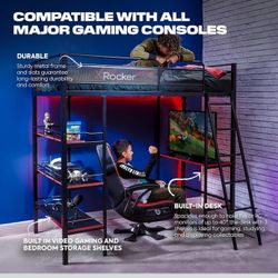 XRocker Loft Bed With Desk (single or Pair)