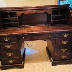 Solid Wood Roll Top Desk
