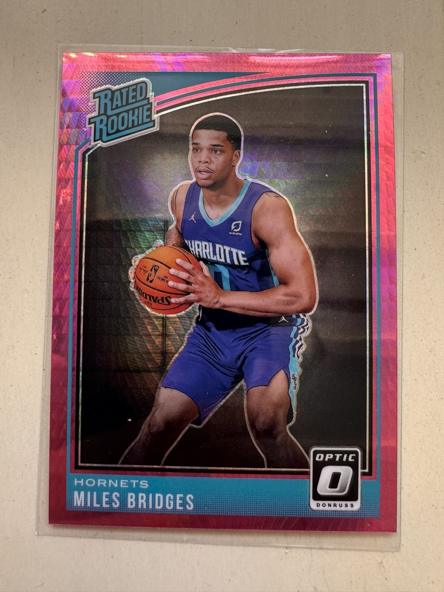 2018 Miles Bridges Optic Rated Rookie Pink Hyper #172 Charlotte Hornets