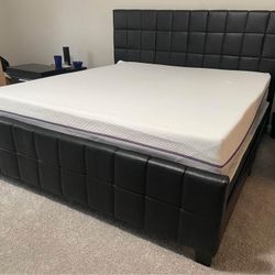 🎄❄️Brand New Black King And Queen Size Bed Frame - Mattress + Box Spring • Pay Afternoon Delivery 🚚 🎁 