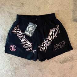 Hellstar Waxed Nylon Athletic Shorts 