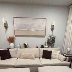 Two Chairs, One Ottoman, and Large Painting