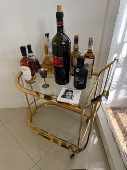 Brass bar cart