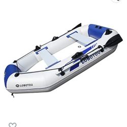 4 Person Inflatable Boat w/ Motor Mount, Battery Box And Battery