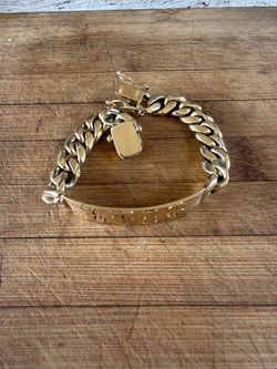 14 k solid gold  Cuban Link ID Bracelet