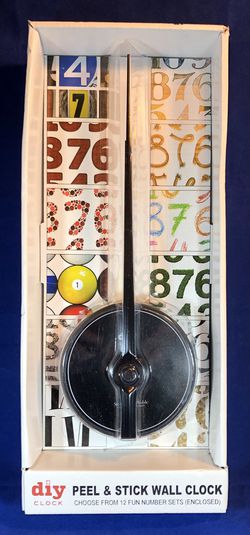 diy PEEL & STICK WALL CLOCK with 12 Fun Number Sets, New!