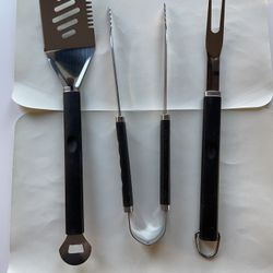 BBQ Grill Tool Set – Stainless Steel (3 Pieces)