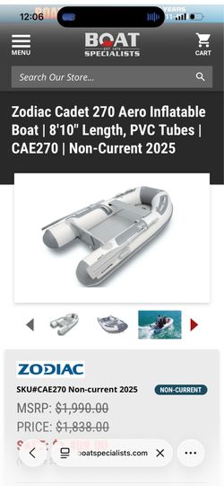 Zodiac cadet Aero Dinghy