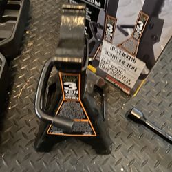 Big Black 2 Ton Hydraulic Floor Jack Combo with 2 Jack Stands and Carrying Case,