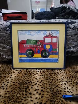 Arlene Armenta Acrylic Fire Truck Painting