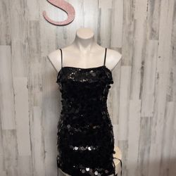 Akira black sequin mini dress size small