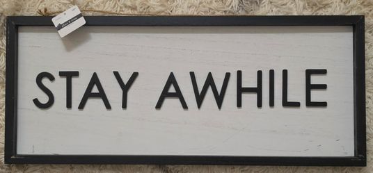 Place & Time 'Stay Awhile' Wall Sign