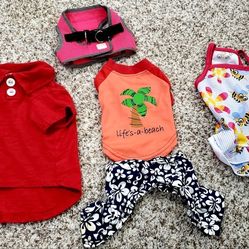 Doggie Clothing & Harness size XSMALL 15lbs or less $10 for All
