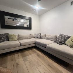 Mid Century Modern Extra Deep Modern Corner Symmetrical Sectional 