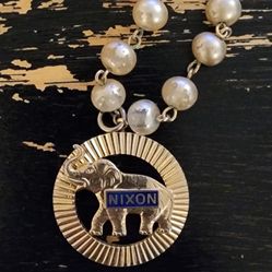 Vintage Richard Nixon Presidential Bracelet with Faux Pearls