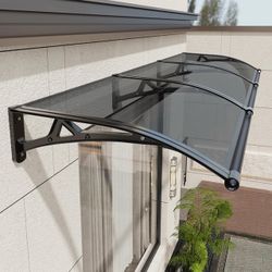 Gray Polycarbonate Awning 60x140cm