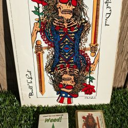Grateful Dead ~ 1989 Built To Last Box Set Cover Art (12.25" x 8.75"....Ready to Frame) + Full Deck Of GD Built to Last Cards & Sealed WEED Card Game