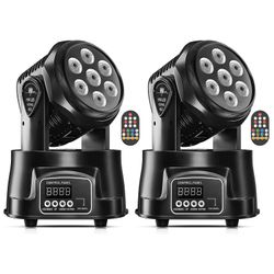 U`King Moving Head Light RGBW Stage Lighting DJ Lights 7 x 10W LED Beam Spotlight
