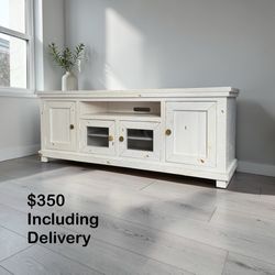 Rustic 74” Media Console – Solid Wood Look – $350 Delivered 