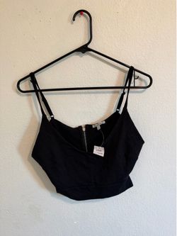 Charlotte Russe BLACK CROP  TOP SIZE L