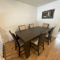 Dining Table Set With 6 Chairs - Expandable 