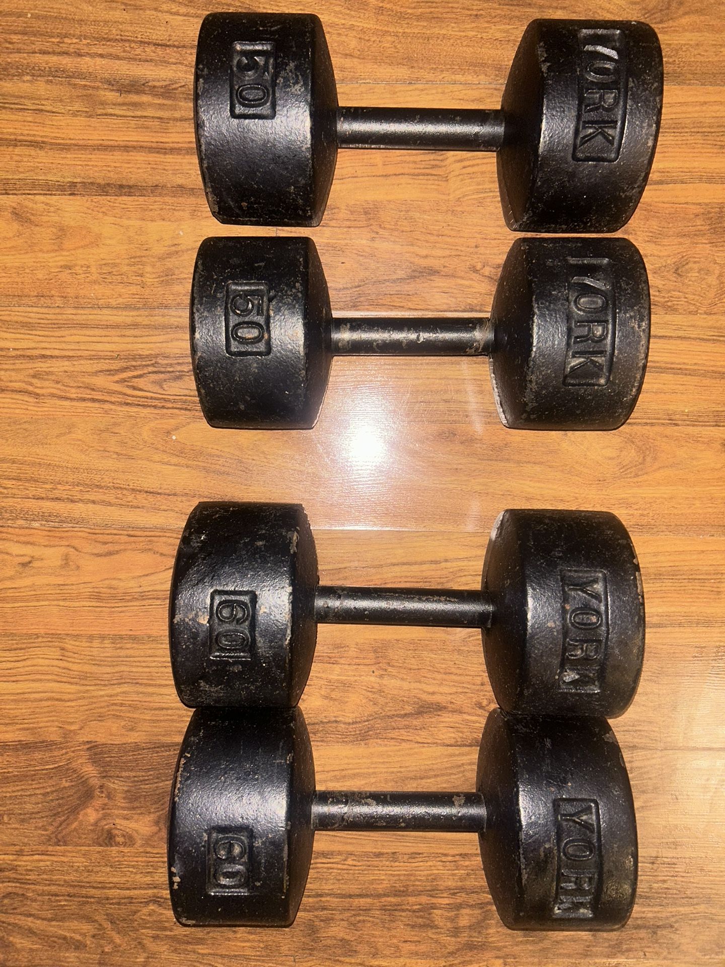 York Roundhead Dumbbells 50/60lbs