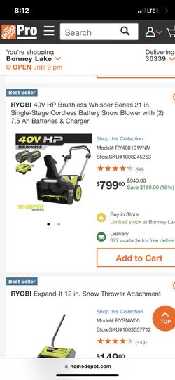40volt Snow Blower In Box 