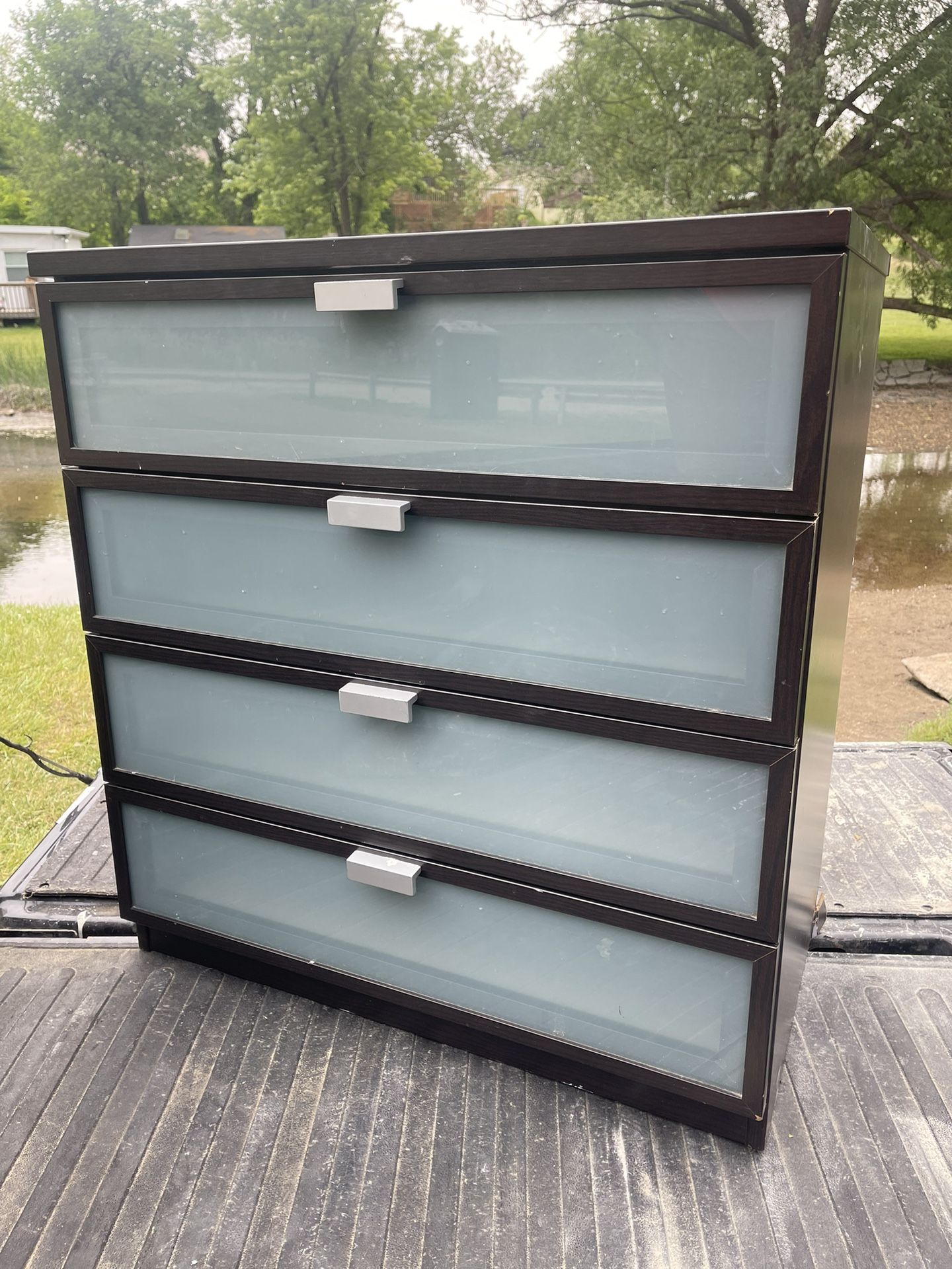 IKEA 4 Drawer Glass Front Dresser