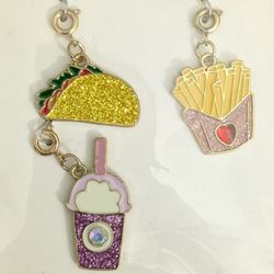 Charms Bundle Of Three Taco French Fries Milkshake 1" Height