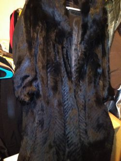 Black full length fox coat