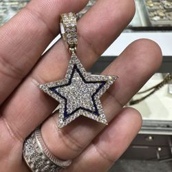 Diamond Dallas Star Pendant, Yellow Gold 10 Karat, Vs