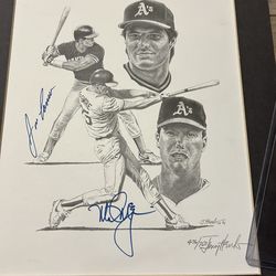 Lithograph McGwire/Canseco Autographed W/cert