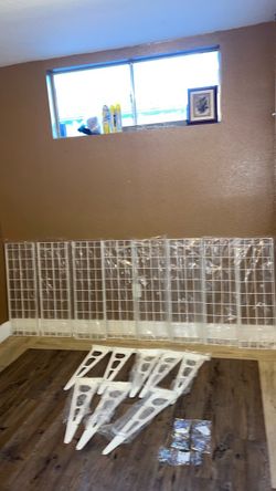White Wire Grid Panel Shelving Set