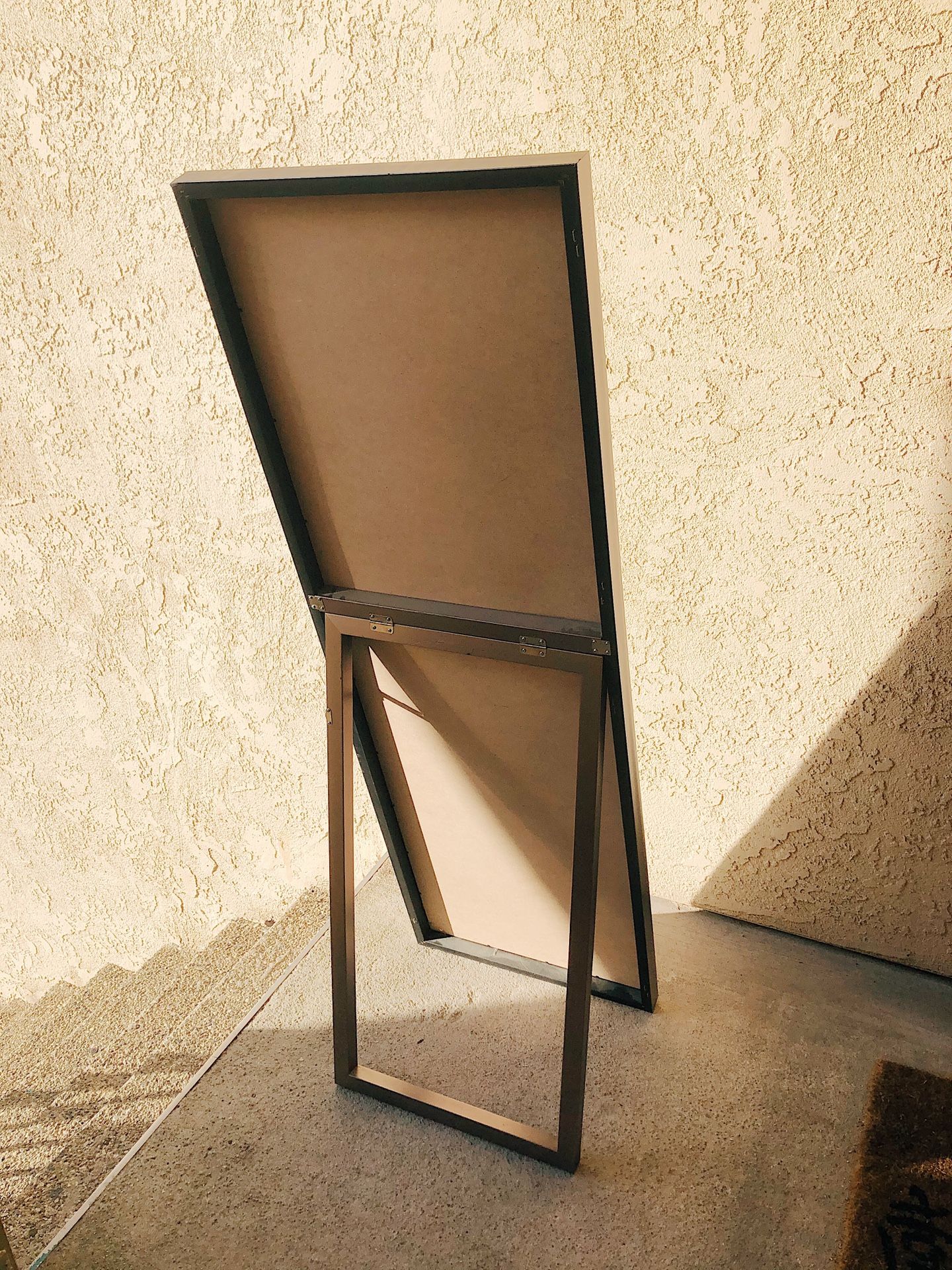 Full length mirror with attached stand