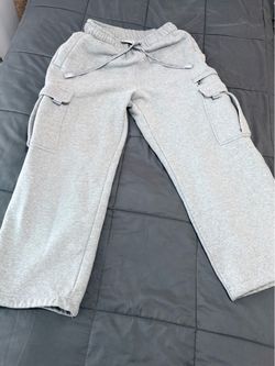 Pro Club Heavyweight Cargo Sweatpants Gray – L – Short Fit