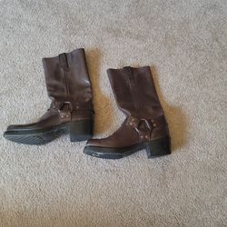 Real Leather Brown Boots Wmn Size 9