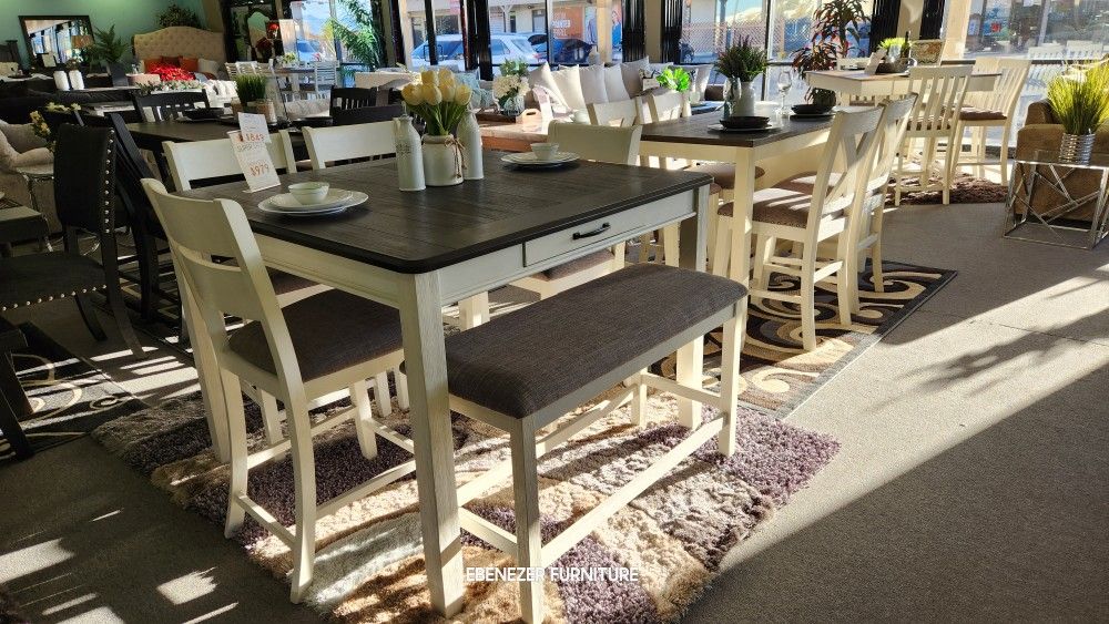 BLACK FRIDAY SALE!!! 6 PC Counter Height Dining Table/ Farmhouse Style