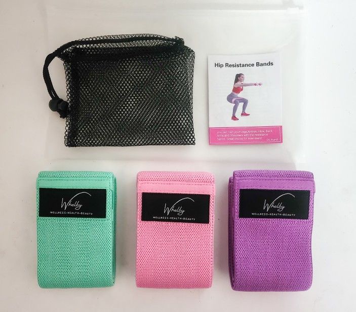 3 Resistance Exercise Bands – Light, Medium, Heavy