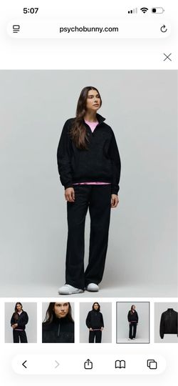 Psycho Bunny Womens Jules Lurex zip pullover and Sweatpant set